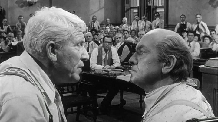 Spencer Tracy and Frederic March in Inherit the Wind.