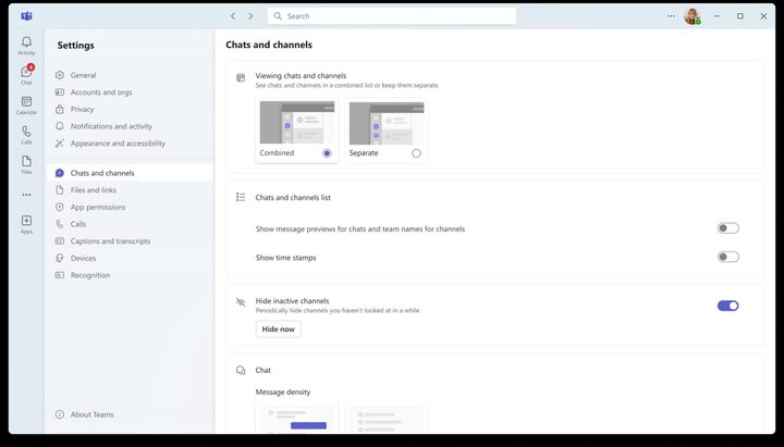 Screenshot showing new features on Teams app.