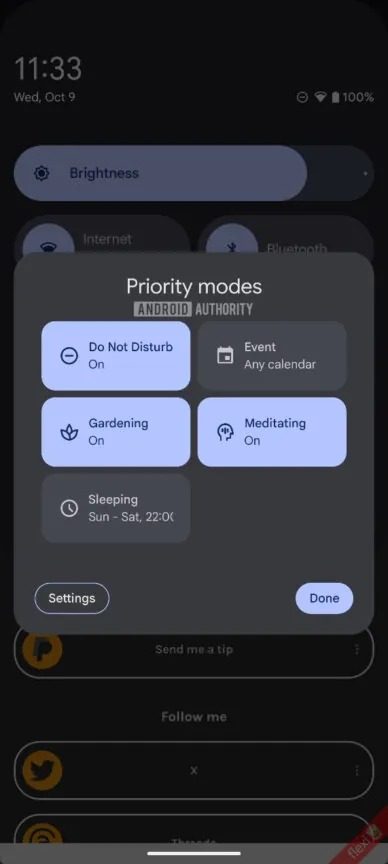 Android 15 priority modes.