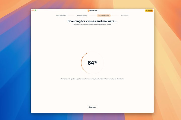 Avast One's free Smart Scan checked my MacBook Air system for malware.