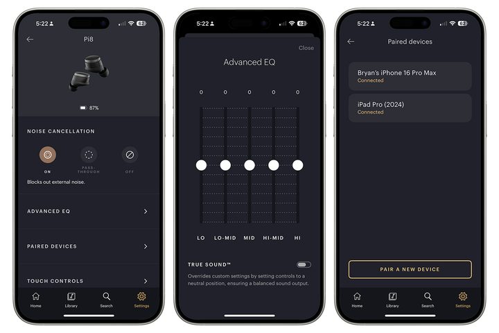 Bowers & Wilkins Music app on iPhone.