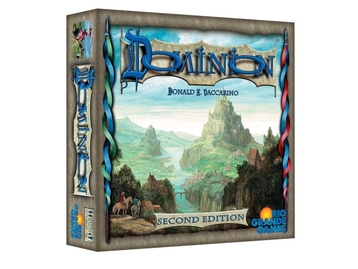 The box of Dominion 2nd Edition from Rio Grande Games.