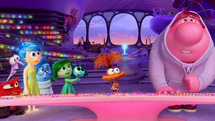 The colorful cast of Emotions in Inside Out 2 together.
