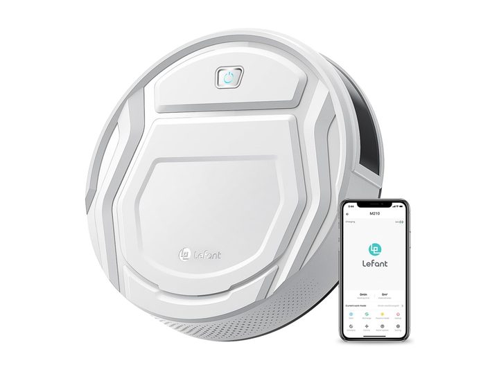 The Lefant M210 robot vacuum against a white background.
