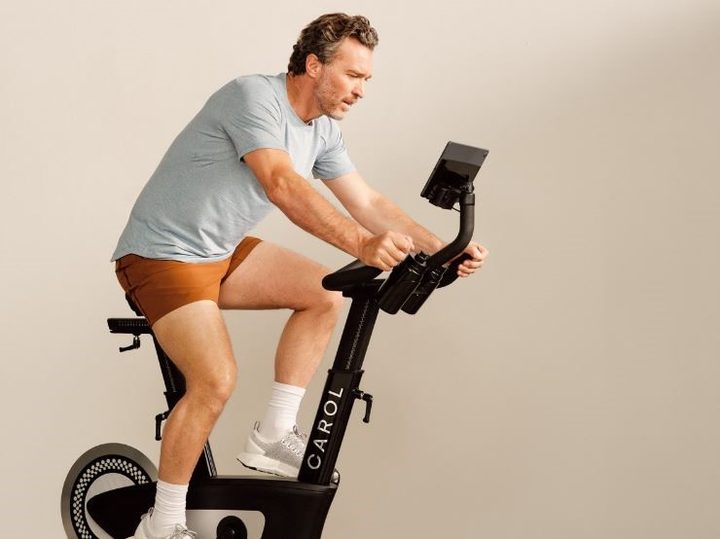 Man on CAROL Bike doing a REHIT workout to tone up