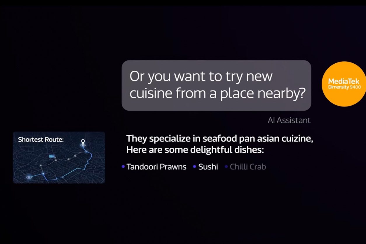 Agentic AI conversation on MediaTek Dimensity 9400 SoC.