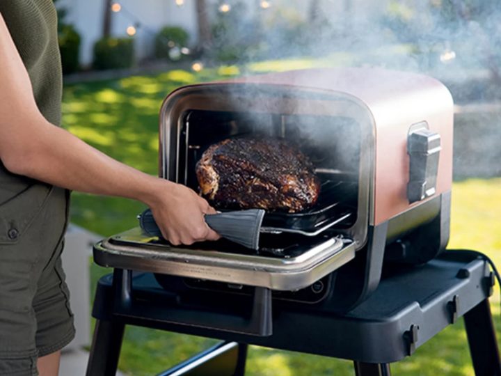 Ninja Woodfire pizza oven cooking a beef brisket
