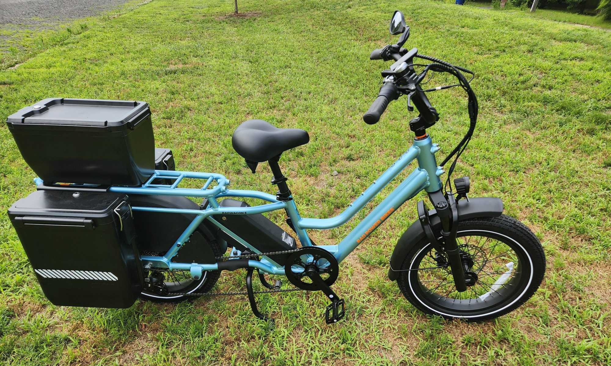 Rad Power Bikes Radwagon 5 loaded with cargo options.