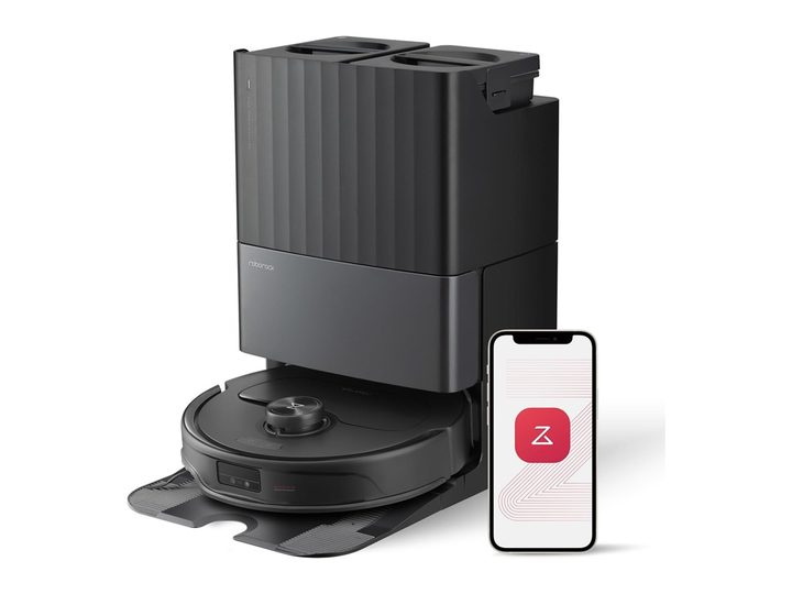 The Roborock Qrevo Master robot vacuum and docking station against a white background.