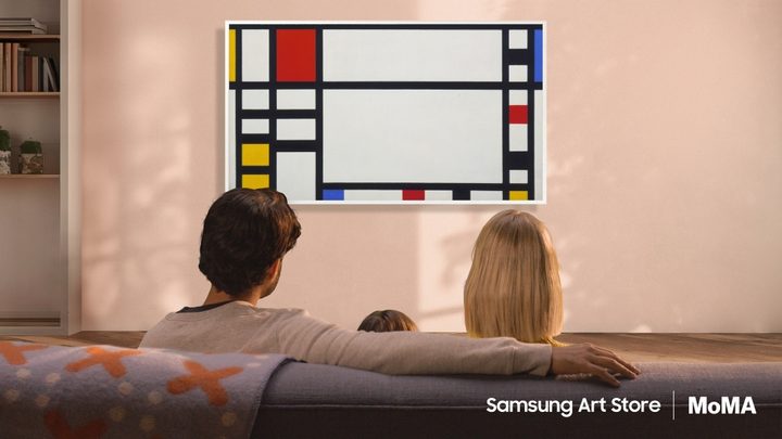 Piet Mondrian’s “Trafalgar Square” (1939-43) shown on The Frame by Samsung.
