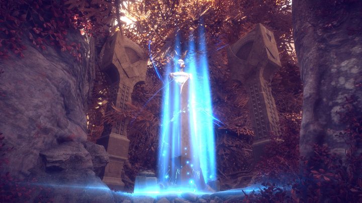 A glowing statue in Dragon Age: The Veilguard.