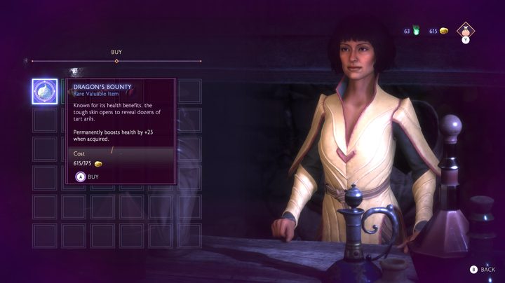 A shop menu in Dragon Age: The Veilguard.