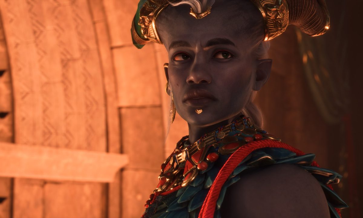 Taash looking concerned in Dragon Age: The Veilguard.