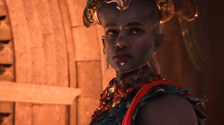 Taash looking concerned in Dragon Age: The Veilguard.