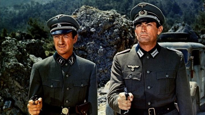 David Niven and Gregory Peck in The Guns of Navarone