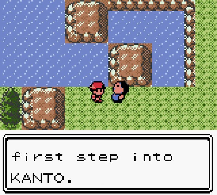 A man greets the player as they enter Kanto in Pokemon Silver.
