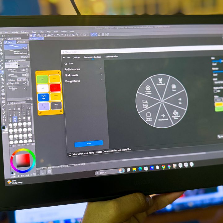 Express tools on Wacom Movink tablet.