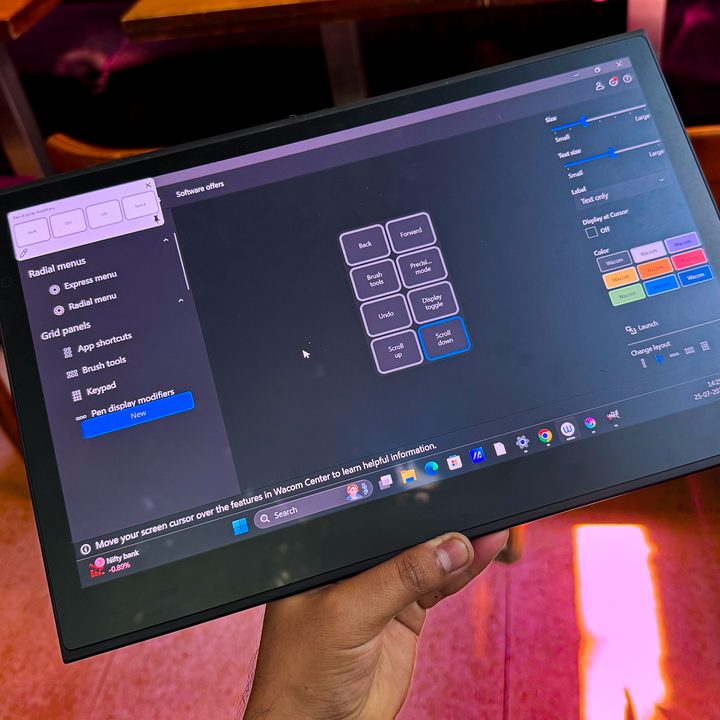 Configuring shortcuts on Wacom Movink.