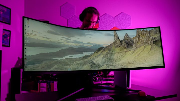 Someone adjusting the Acer Predator Z57.