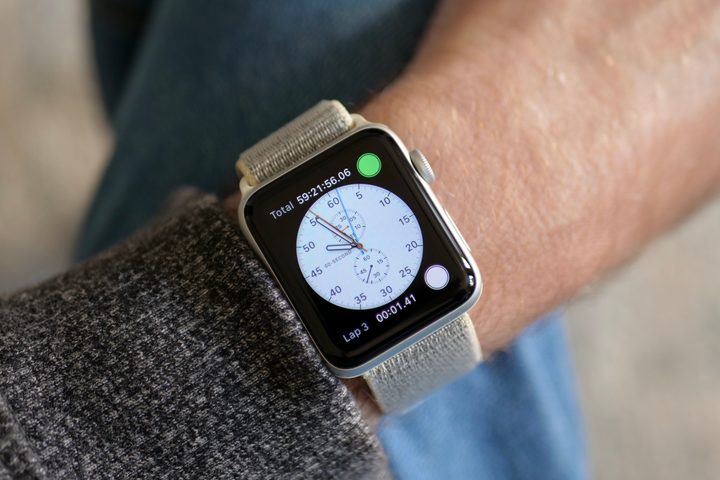 A person wearing the Apple Watch Series 3.