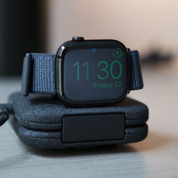 An Apple Watch on Belkin's Travel Pad accessory.