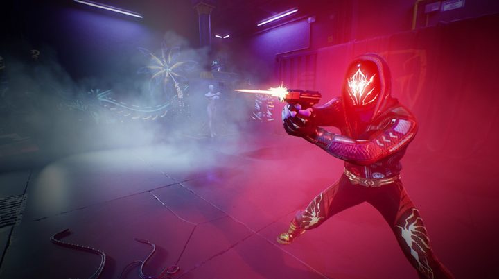 A player fires a pistol in Blindfire.