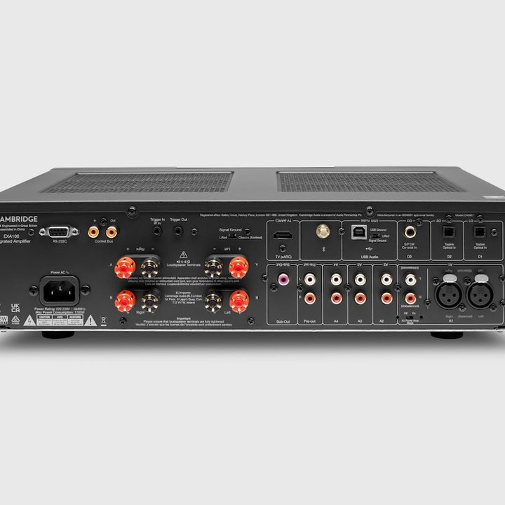 The rear panel of the Cambridge Audio EXA100 Stereo Integrated Amplifier.