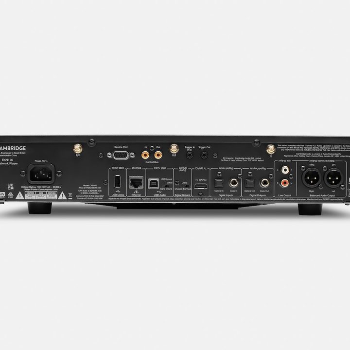 The rear panel of the Cambridge Audio EXN100 Music Streamer.