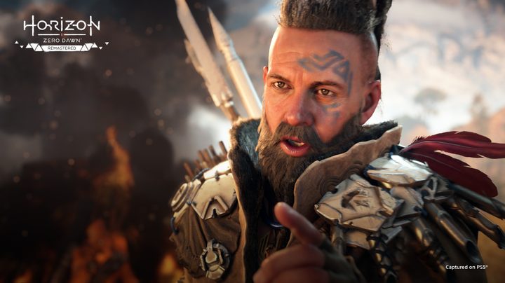 An NPC talks in Horizon Zero Dawn Remastered.