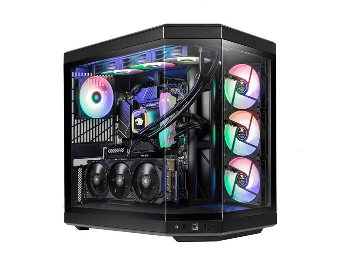The iBuyPower Y70 001 gaming PC on a white background.
