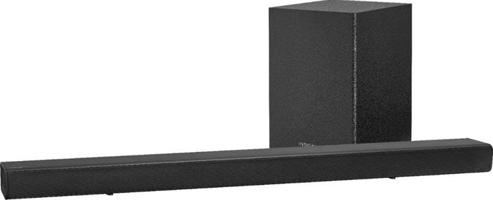 The Insignia NS-SBAR21F20-2.1-Channel 80W Soundbar System with Wireless Subwoofer.