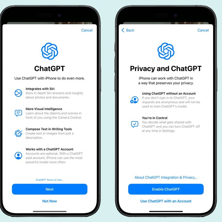 ChatGPT integration on iOS.