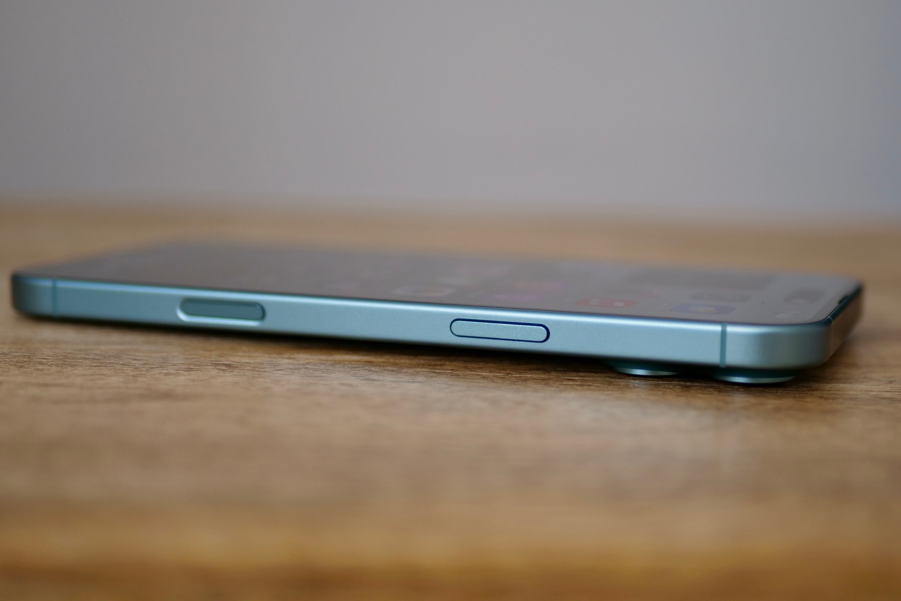 The side of the Apple iPhone 16 Plus.