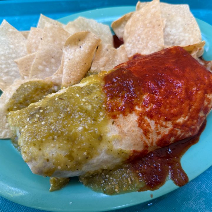 Burrito plate taken with iPhone 16 Pro.