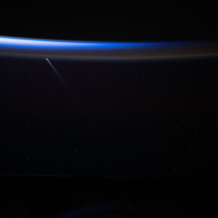 NASA astronaut Matthew Dominick captured this timelapse photo of Comet C/2023 A3 (Tsuchinshan-ATLAS) from the International Space Station as it orbited 272 miles above the South Pacific Ocean southeast of New Zealand just before sunrise on Sept. 28, 2024. At the time, the comet was about 44 million miles away from Earth.
