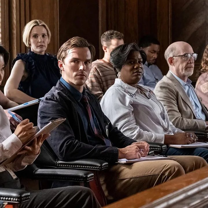 A man sits in a jury box in "Juror No. 2."