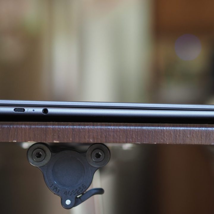 Lenovo Yoga Slim 7i Aura Edition left side view showing ports.