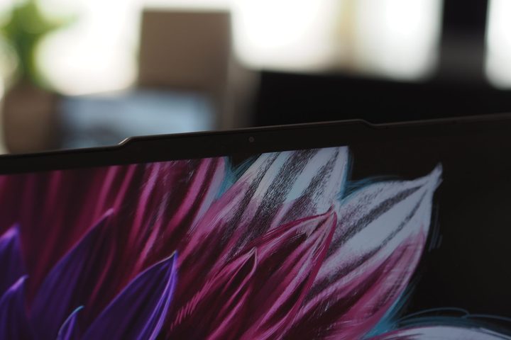 Lenovo Yoga Slim 7i Aura Edition front view showing webcam notch.
