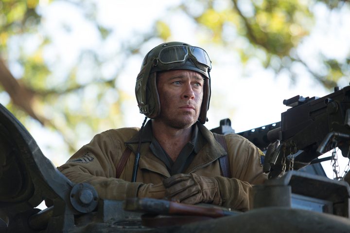 Brad Pitt on tank in Fury