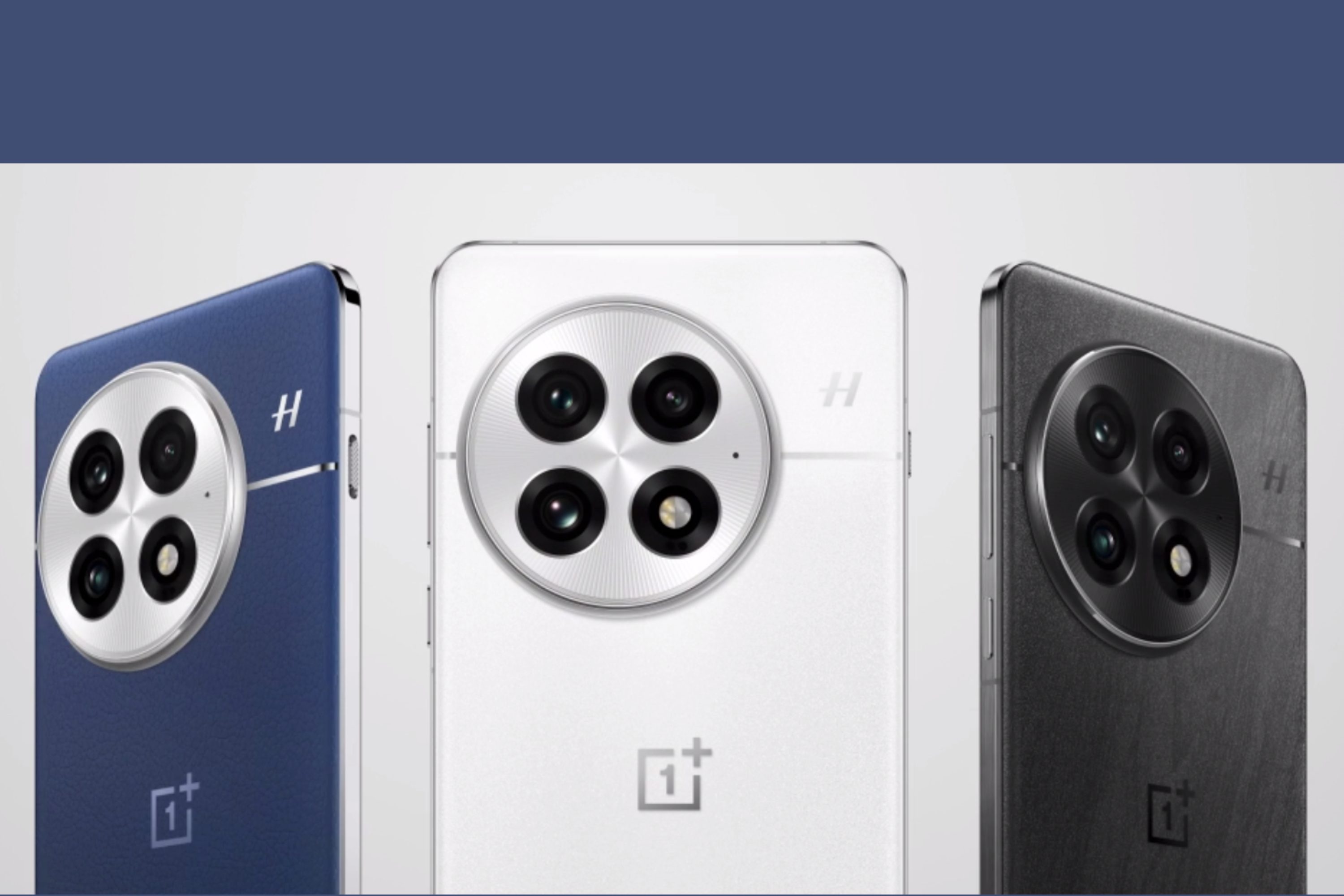 Renders of the OnePlus 13 in its three colors.