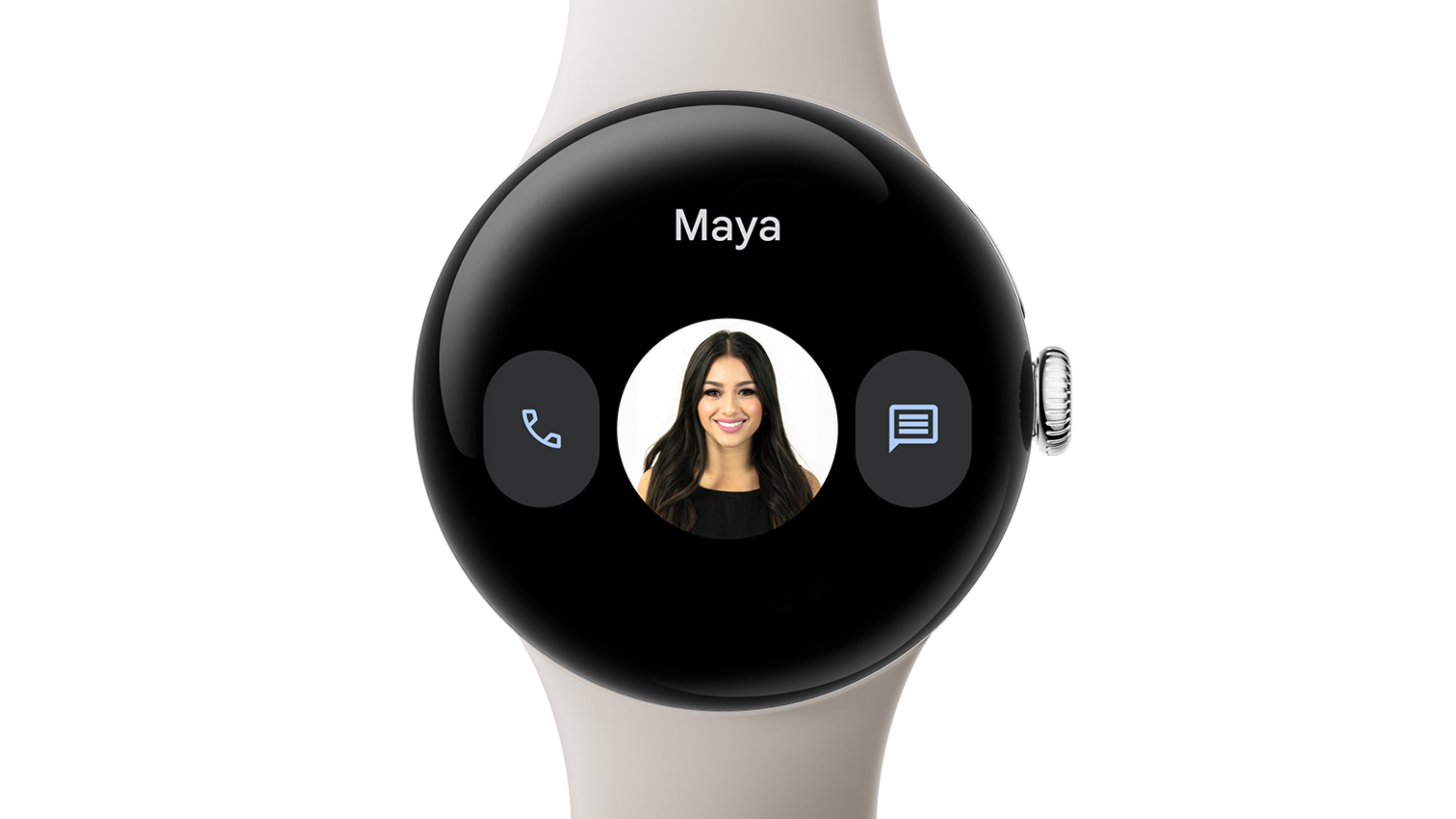 Contact tile on a Google Pixel Watch.