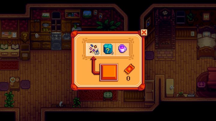 Prize machine rewards in Lewis' house in Stardew Valley.
