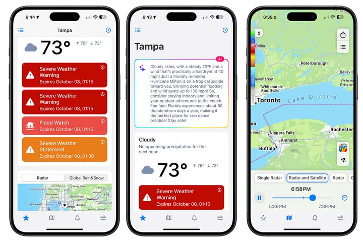 RainViewer app on iPhone.