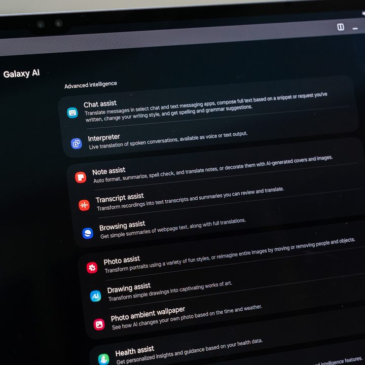 Galaxy AI page on the Samsung Galaxy Tab S10 Ultra.