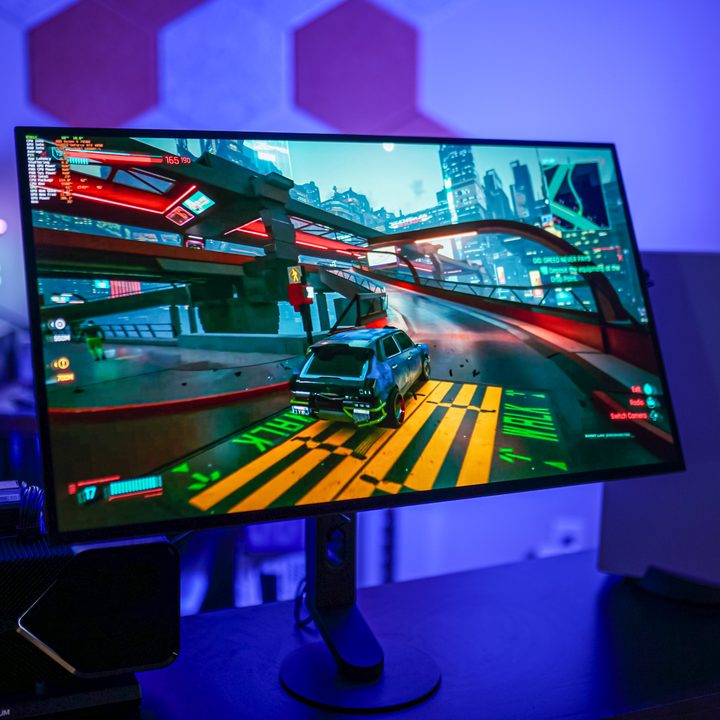 Cyberpunk 2077 on the Sony InZone M10S.