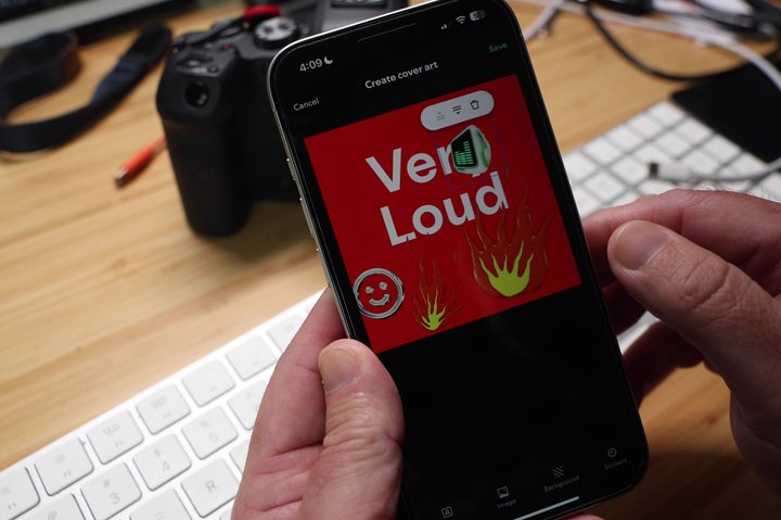 Spotify's Cover Art Creator tool seen on a phone screen.