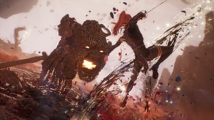 Mealle from Clair Obscur: Expedition 33 attacking a giant head.