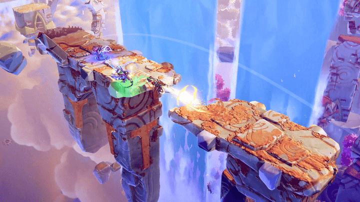 A team dashes over a bridge in Windblown.
