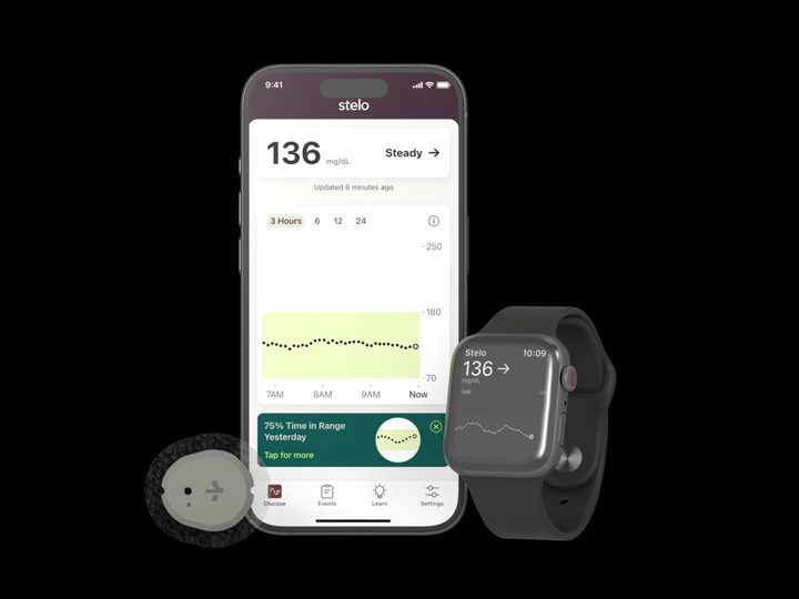 The Dexcom Stelo, its app and an Apple Watch