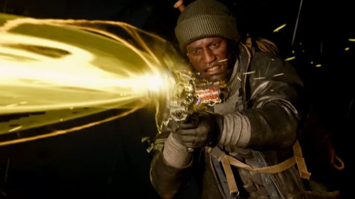 A soldier shooting a beamshamsher in Black Ops 6.